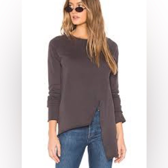 Frank & Eileen Triple Fleece Raw Cut Slit Hem Sweatshirt, New - Picture 1 of 3
